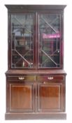 Edwardian Astragal glazed Mahogany bookcase, height 229cm, depth 51cm & width 122cm