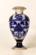 Moorcroft, Macintyre & Co Baluster Vase in Flow Blue and Gilt Patterns. Height: 15.3cm