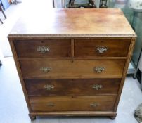 Early 19th Century Oak Chest of two over three drawers, h 107, d 49 & length 92cm