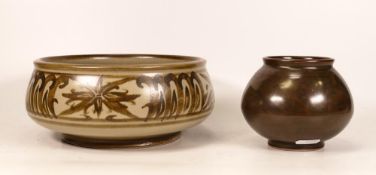 Two Buller items including large shallow bowl & small vase, diameter of largest 20cm(2)