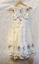 1960's Bijou Ladies Embroidered Dress , Approx Size 10