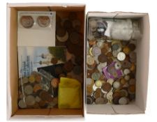 Good job lot collection of UK and foreign coins, both UK & USA silver content coins noted.