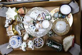 A mixed collection of items to include 19th Century Bat transfer Cup & Bowl, Royal Worcester