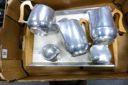 Picquot Ware Mid Century Tea Set & tray
