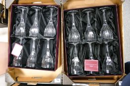 2 Boxed sets of Six Stuart Crystal Red House Collection Wine Glasses (2 trays )