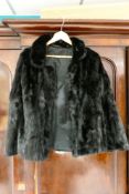 Vintage Ladies Black Fur Coat, approx size 12