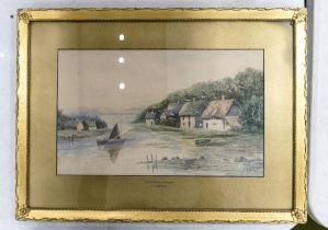STEAD, Frederick (1863-1940), "Fishermen's Cottages.", Watercolour, Framed and Glazed with title