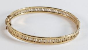 9ct gold greek key bracelet, 13.5g.