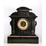 Early 20th Century Slate & Marble Mantle Clock , height 45cm