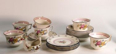 Wedgwood NAOMI pattern 18 piece porcelain tea set - 6 x cups, saucers & plates, together with
