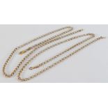 Two 9ct gold belcher link neck chains, gross weight 7.91g. Each measuring 46.5cm.