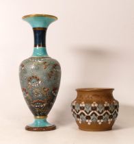 Doulton Stoneware Vase & similar Silicon Ware pot, height of tallest 18.5cm(2)