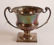 Indian Colonial silver two handled cup or flower vase, clear hallmarks for London 1911, bears neat