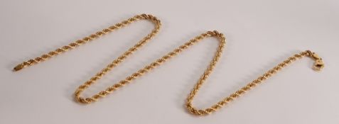 18ct gold 19.5 inch necklace, 9.3g.