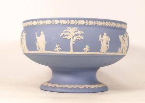 Wedgwood Blue Jasperware Footed Bowl Diameter 21cm