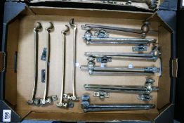 A Collection of Vintage Heavy Brass Sash Window Stays & Latches