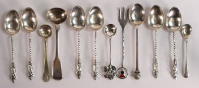 A collection of various hallmarked Silver spoons, 95.6g.