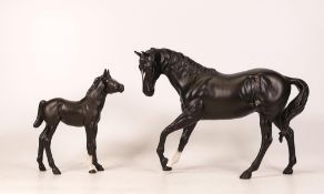 Beswick black beauty and foal (2)
