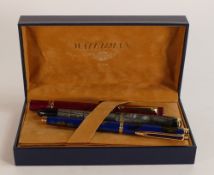 Watermans lacquer fountain pen with 18ct gold nib, complete with original box and paperwork, modern.