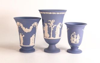 Three Wedgwood Graduated Vases, height of tallest 19cm(3)