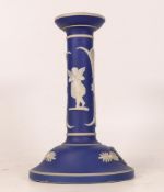 William Adams & Co dark blue jasper dip candlestick c.1900. Height: 17cm