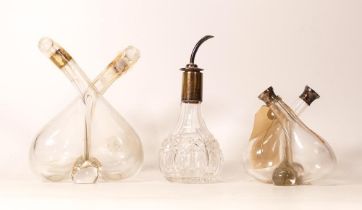 Silver Topped Double Oil & Vinegar Bottles & similar, tallest 14.5cm(3)