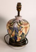 Moorcroft lamp decorated in the Windrush design,pottery h.20.5cm.