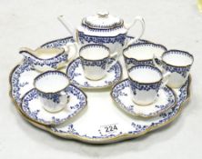 Copelands Blue & White Tea For Two Set (a/f)