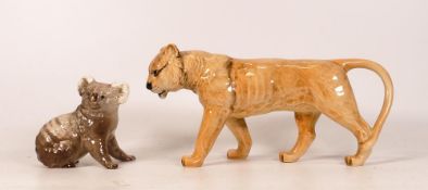 Two Beswick Animal figure to include Lioness Facing Left 1507 and Koala Bear 1038