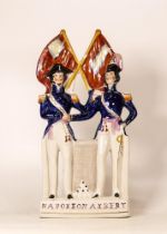 Mid-Victorian Staffordshire Military Portrait Figure of Napoleon III & Prince Albert. Re-glued