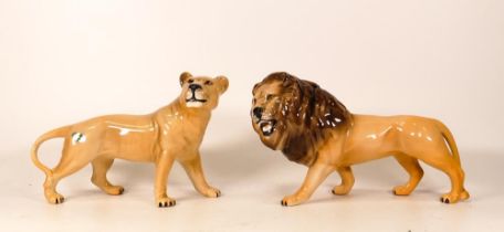 Beswick Lion 2089 & Lioness 2097(2)
