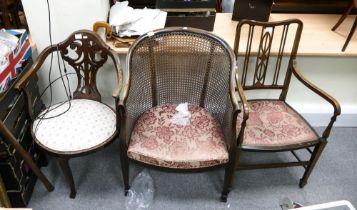 Three earlier 20th century salon / parlour chairs.