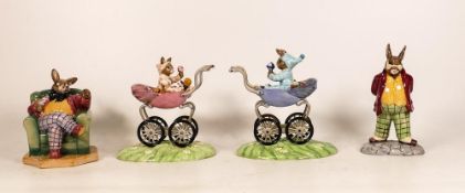 Boxed Royal Doulton Bunnykins to include One upon A Time Db441, Christening Day Boy DB328, Girl