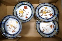 A collection of floral decorated Haviland Limoges dessert plates & comports, largest comport with