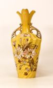 Rudolstadt Victorian Fluted Vase with Tubelined Decoration. Professional restoration to one petal at