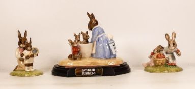 Boxed Royal Doulton Bunnykins to include Bath night Tableau Db241 (boxed with cert), Tennis &