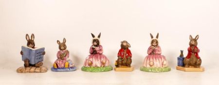 Boxed Royal Doulton Bunnykins to include Little Sleepy Head Db444, William Listening Intently Db442,