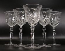 Boxed Stuart Crystal Red House Collection Chelsea Goblet White Wine Glasses, height of glass 18.5cm
