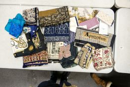 A collection of Vintage Silk Scarfs including Armani, Jaeger, Ralph Lauren, Basler, Aquascutum, O'