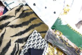 A large collection of Quality Non Silk / Polyester & similar vintage head scarfs