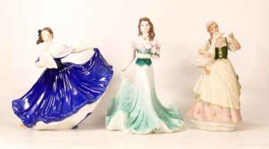 Porcelain Lady Figures to include Coalport Margaret, Royal Doulton Elaine Hn2792 & Wedgwood