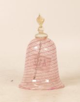 Nailsea Glass Bell with Vaseline Glass Handle. Height: 11cm