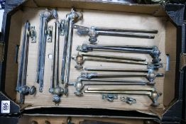 A Collection of Vintage Heavy Brass Sash Window Stays