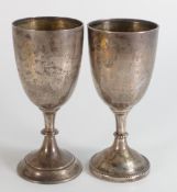 Two similar hallmarked silver cups / goblets, early 2oth century, clear hallmarks, good general