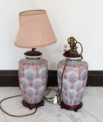 Pair large oriental lamps