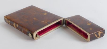 Tortoiseshell card case, late 19th century, in good used condition. Measures 9cm x 5cm.