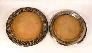 Two Silver Plated Vintage Bread Plates, diameter of largest 27.5cm