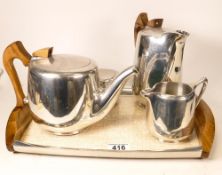 Picquot Ware Tea & Coffee Service including tray