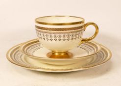 Foley China Greek Key and Gilt Trio to include Teacup, Saucer and Side Plate