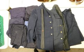A Collection of British Rail Uniform to include Jackets, Coats and Trousers. (1 Tray)